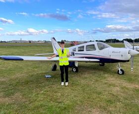 Henry H Aspiring Pilot and Jane Austen College Sixth Form Student Takes to the Skies in First Solo Flight Oct 2023 (6)